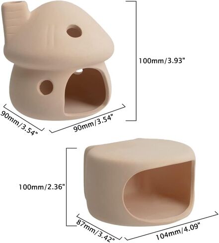 RUIAN Upgrade Aquarium Mushroom House Ceramic Cave Decorations for Pleco Shrimp to Rest and Breed, Hiding (White) in Kuwait