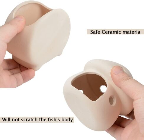 RUIAN Upgrade Aquarium Mushroom House Ceramic Cave Decorations for Pleco Shrimp to Rest and Breed, Hiding (White) in Kuwait