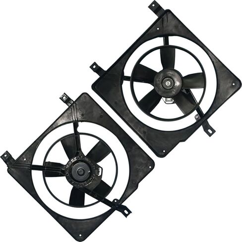 Dual Radiator and Condenser Fan Assembly fits Chevrolet Cavalier 1988 1989 1990 1991 1992 1993 1994 fits Pontiac Sunbird 1988 1989 1990 1991 1992 1993 1994 1 X in Saudi Arabia