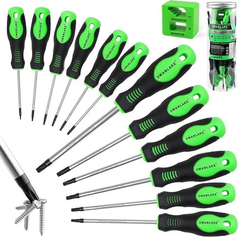 SWANLAKE 86PCS Magnetic Screwdriver Set,Includes Slotted/Phillips/Torx Mini Precision Screwdriver, Replaceable Screwdriver Bits and nut drivers With Sturdy tool box in Kuwait