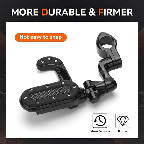 VG MOTO Motorcycle Highway Pegs with Flip-Out Heel Rest Compatible with Harley Road Glide Street Glide Road King Electra Glide Sportster Softail Dyna with 1.25" Engine Guard, Chrome in Saudi Arabia