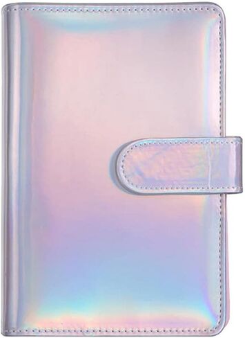 A6 Office Budgets Planner Transparent Pockets Waterproof Faux Leather File Folder Receipt Coupon Cash Envelope Binder(Laser Pink) in Saudi Arabia
