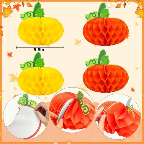 Friendsgiving Party Decorations, 22Pcs Friendsgiving Banner with Hanging Paper Pumpkins Thanksgiving Swirls Streamer for Friendsgivings Thanksgiving Fall Home Office Party Decorations in Saudi Arabia