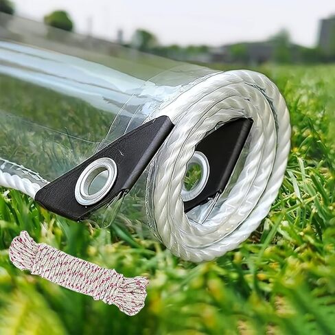 Clear Tarp,3x6ft Transparent Heavy Duty Water Resistant Tarp Cover with Reinforced Edge and Grommets,14Mil Thickened Tear Resistant PVC Vinyl Tarpaulin Enclosure for Patio,Porch and Outdoor in Saudi Arabia