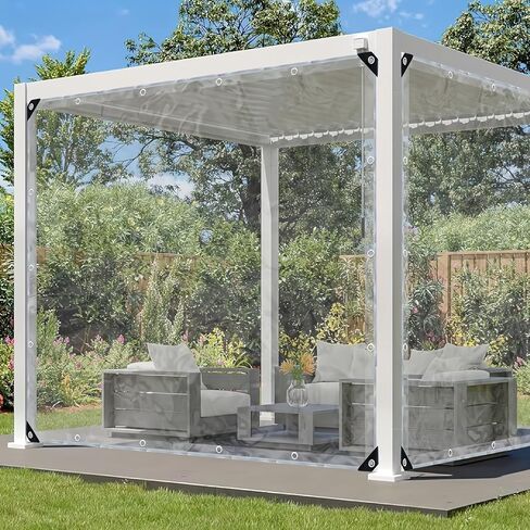 Clear Tarp,3x6ft Transparent Heavy Duty Water Resistant Tarp Cover with Reinforced Edge and Grommets,14Mil Thickened Tear Resistant PVC Vinyl Tarpaulin Enclosure for Patio,Porch and Outdoor in Saudi Arabia