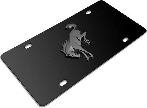 iPick Image for Ford Bronco 3D Black Logo on Black Stainless Steel License Plate - Official Licensed in Saudi Arabia
