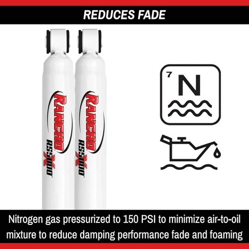 Pair of Rancho RS5000X Rear Shocks fits 2009 2013 F150 4WD with 0" Rear Lift | Improves Handling & Performance | Reduces Fade | Includes TrendsAuto Decal in Saudi Arabia