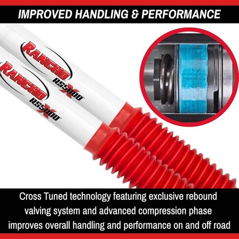 Pair of Rancho RS5000X Rear Shocks fits 2009 2013 F150 4WD with 0" Rear Lift | Improves Handling & Performance | Reduces Fade | Includes TrendsAuto Decal in Saudi Arabia