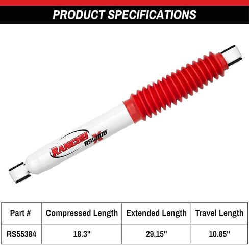 Pair of Rancho RS5000X Rear Shocks fits 2009 2013 F150 4WD with 0" Rear Lift | Improves Handling & Performance | Reduces Fade | Includes TrendsAuto Decal in Saudi Arabia