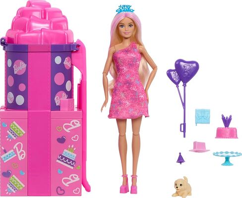 Barbie Rise & Surprise Doll & Accessories, Pet Birthday Series with 12 Surprises Including Slide & Color-Change Activity (Styles May Vary) in Saudi Arabia
