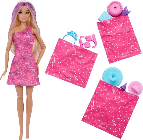 Barbie Rise & Surprise Doll & Accessories, Pet Birthday Series with 12 Surprises Including Slide & Color-Change Activity (Styles May Vary) in Saudi Arabia