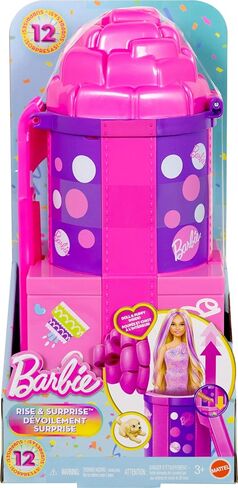 Barbie Rise & Surprise Doll & Accessories, Pet Birthday Series with 12 Surprises Including Slide & Color-Change Activity (Styles May Vary) in Saudi Arabia