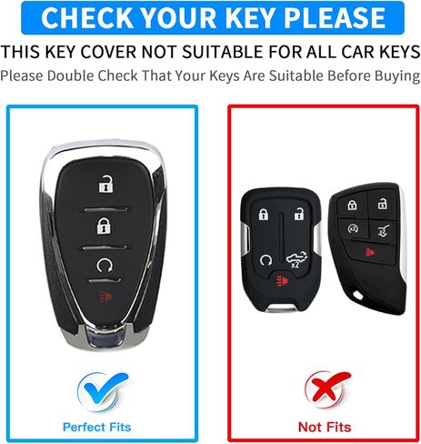 QBUC لغطاء مفتاح Chevy Key Fob مع سلسلة مفاتيح ماسية، حافظة مفاتيح 4 أزرار متوافقة مع شيفروليه إكوينوكس ماليبو كامارو كروز ترافيرس بليزر تراكس فولت بولت حامي مفتاح للنساء (S-أبيض) in Kuwait