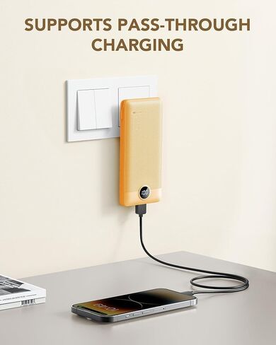 VRURC Portable Charger with Cables and Wall Plug | Power Bank with Cords | 10000mAh Portable Charger with AC Plug | External Battery Pack (Pure White) in Saudi Arabia