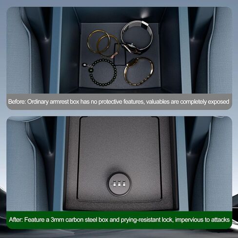 Center Console Safe Vault Compatible with 2022-2025 Ford Maverick Armrest Safe Lock Box Replacement for 2022-2025 Ford Maverick Accessories in Saudi Arabia