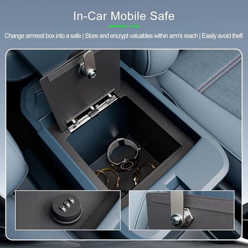 Center Console Safe Vault Compatible with 2022-2025 Ford Maverick Armrest Safe Lock Box Replacement for 2022-2025 Ford Maverick Accessories in Saudi Arabia