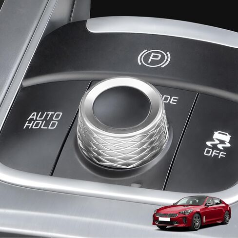 غطاء مقبض ناقل الحركة من سبائك الألومنيوم من YOUTOOCAR متوافق مع ملحقات Kia Stinger 2018–2023 (أحمر) in Saudi Arabia