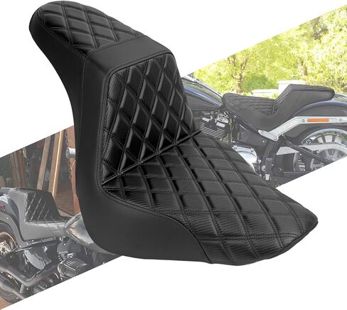 One-Piece Driver Passenger Seat Front Rear Cushion Fit For Harley Softail Fat Boy FLFB FLFBS 2018-2025 Breakout FXBR 2023-2025 (White Stitching) in Saudi Arabia