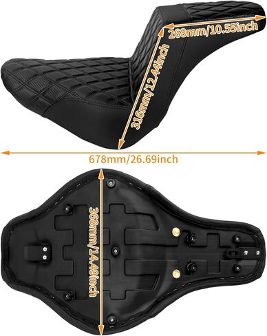 One-Piece Driver Passenger Seat Front Rear Cushion Fit For Harley Softail Fat Boy FLFB FLFBS 2018-2025 Breakout FXBR 2023-2025 (White Stitching) in Saudi Arabia