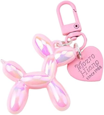 Adorable Keychain - Cute Balloon Dog Design with Six Color Options, Durable Resin Material, Compact 3.8x3.5CM Size in Saudi Arabia