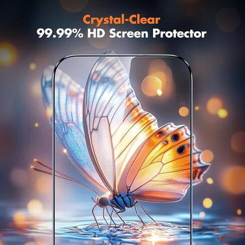 واقي شاشة غير قابل للكسر لهاتف iPhone 16 Pro، عبوة من 3 قطع، واقي شاشة من الزجاج المقوى عالي الدقة [تغطية كاملة] [سهل التركيب] [فقاعات مجانية] [فقط لهاتف Apple iPhone 16 Pro] in Kuwait