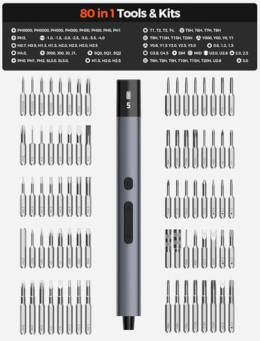 Mini Electric Screwdriver, Electric Precision Screwdriver, 28 IN 1 Cordless Electric Screwdriver Kit with 24 Magnetic Bits, Small Rechargeable Repair Tool Set for Laptop Phone Watch Camera in Saudi Arabia