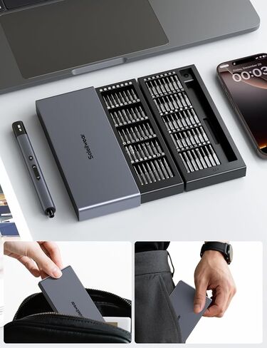 Mini Electric Screwdriver, Electric Precision Screwdriver, 28 IN 1 Cordless Electric Screwdriver Kit with 24 Magnetic Bits, Small Rechargeable Repair Tool Set for Laptop Phone Watch Camera in Saudi Arabia