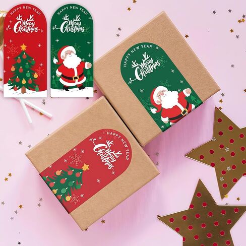 50PCS Christmas Stickers for Gifts - Merry Christmas Seal Labels for Gift Wrapping, Boxes, Cards & Party Decorations, Red in Saudi Arabia