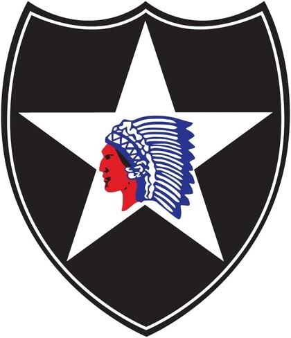 Freedom Forged “2nd Infantry Division – Indianhead" Trailer Hitch Cover – Heavy-Duty Steel, UV-Resistant Powder Coat – Fits 2″ Receiver – U.S. Army Veteran Truck Accessory – Made in USA in Saudi Arabia