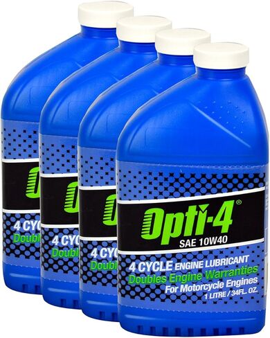 Opti-4 44121 4PK SAE 10W40 34Oz 4-Cycle Engine Lubricant for ATVs, Motorcycles in Saudi Arabia