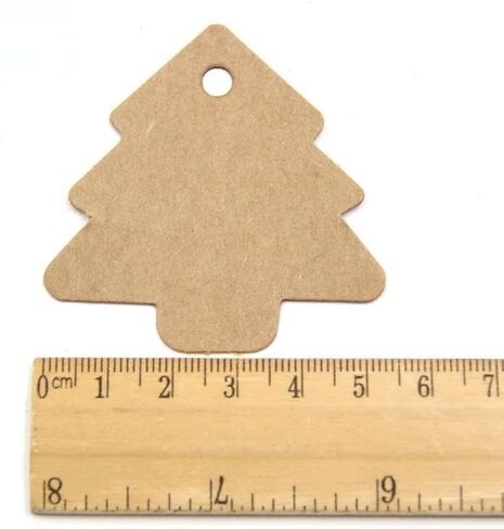 100PCS Tree Shape Paper Tags Kraft Labels Paper Cards Tags DIY Christmas Wedding Party Blank Hang Gifts (Brown) in Saudi Arabia