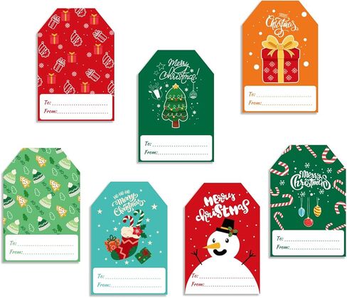 120 قطعة من بطاقات الهدايا لعيد الميلاد، وعيد الميلاد المجيد، ملصقات شكر ذاتية اللصق، علامات اسم عيد الميلاد تقدم ملصقات لتزيين الهدايا الاحتفالية (النمط 2) in Kuwait
