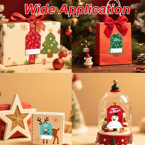 120 قطعة من بطاقات الهدايا لعيد الميلاد، وعيد الميلاد المجيد، ملصقات شكر ذاتية اللصق، علامات اسم عيد الميلاد تقدم ملصقات لتزيين الهدايا الاحتفالية (النمط 2) in Kuwait