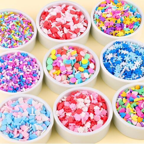 24-Grid Slime Mix Ins Non-edible Polymer Clay Slime Add Ins|Fake Sprinkles Kawaii Charms for Nail Art Design,Lip Gloss,Cellphone Decorations Assorted Sprinkle Decoration & Accessories for DIY Crafting in Saudi Arabia