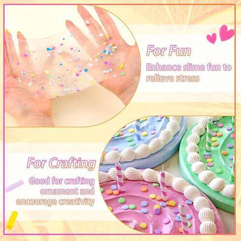 24-Grid Slime Mix Ins Non-edible Polymer Clay Slime Add Ins|Fake Sprinkles Kawaii Charms for Nail Art Design,Lip Gloss,Cellphone Decorations Assorted Sprinkle Decoration & Accessories for DIY Crafting in Saudi Arabia