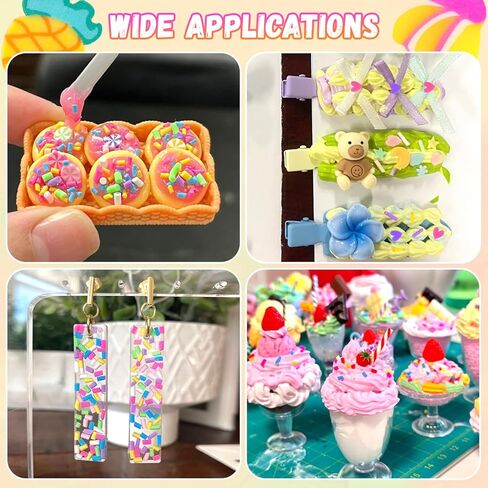 24-Grid Slime Mix Ins Non-edible Polymer Clay Slime Add Ins|Fake Sprinkles Kawaii Charms for Nail Art Design,Lip Gloss,Cellphone Decorations Assorted Sprinkle Decoration & Accessories for DIY Crafting in Saudi Arabia