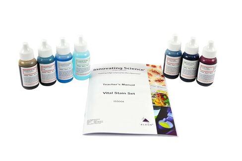 AmScope - Microscope Stains Vital Stain Kit for Living Cells - 6 Microscope Slide Stains + 72 Blank Slides + 100 Coverslips +10 Pipettes for Specimen Transfer - SK6-72P100S22-PP10 in Saudi Arabia