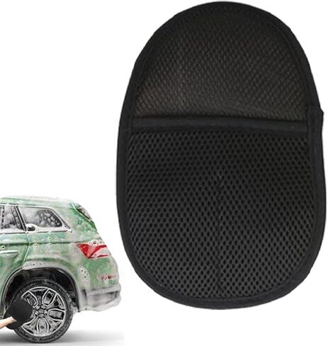 Car Wash Mitts Pad - Double Sided Car Wash Gloves | Thick Microfiber Washing Gloves | Professional Car Washing Sponge | Car Cleaning Mitt For Window Glass, Car, Home Appliances Furniture in Saudi Arabia