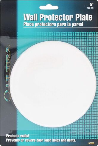 5" WHITE Door Stop Wall Protector, Knob/Handle Guard - SMOOTH Round, Self-Adhesive in Saudi Arabia