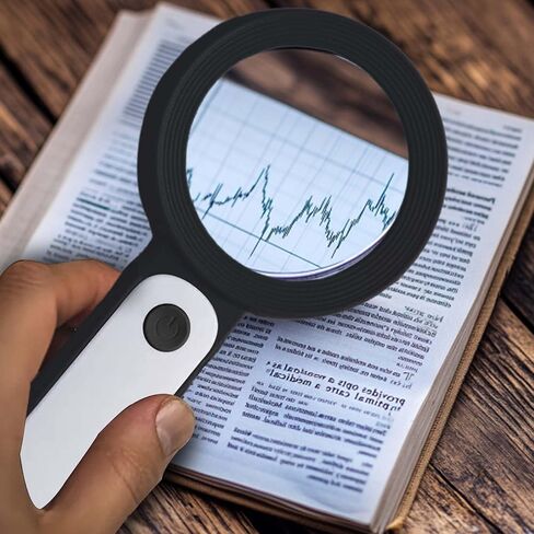 Magnifying Glass with Light, 30X Handheld Large 18LED Cold and Warm Light with 3 Modes in Saudi Arabia