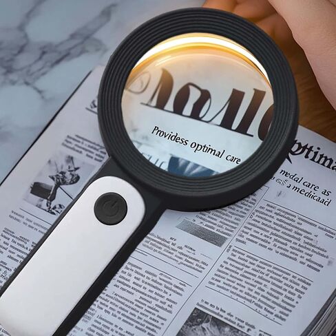 Magnifying Glass with Light, 30X Handheld Large 18LED Cold and Warm Light with 3 Modes in Saudi Arabia
