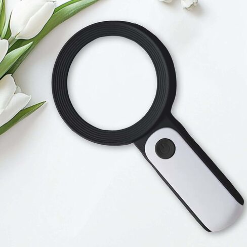 Magnifying Glass with Light, 30X Handheld Large 18LED Cold and Warm Light with 3 Modes in Saudi Arabia