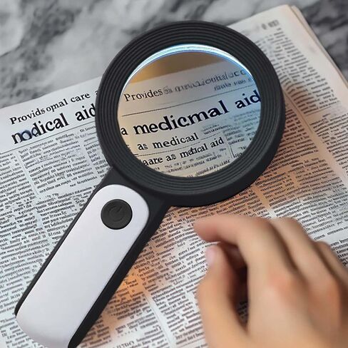 Magnifying Glass with Light, 30X Handheld Large 18LED Cold and Warm Light with 3 Modes in Saudi Arabia