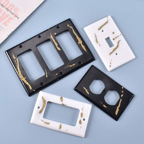 4 قطع غطاء مفتاح منفذ الضوء قالب الراتنج، لوحة المقبس قالب من السيليكون قالب صب ديكور لصناعة الحرف اليدوية in Kuwait