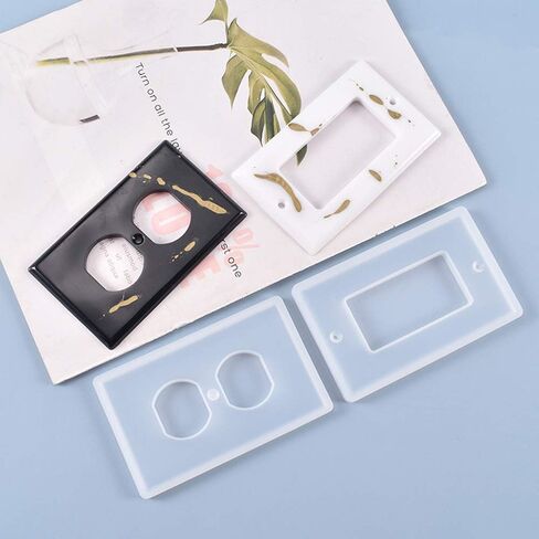 4 قطع غطاء مفتاح منفذ الضوء قالب الراتنج، لوحة المقبس قالب من السيليكون قالب صب ديكور لصناعة الحرف اليدوية in Kuwait