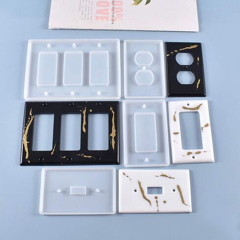 4 قطع غطاء مفتاح منفذ الضوء قالب الراتنج، لوحة المقبس قالب من السيليكون قالب صب ديكور لصناعة الحرف اليدوية in Kuwait