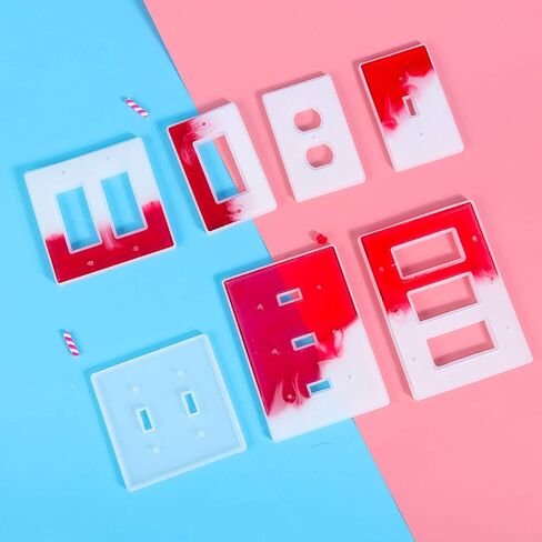 4 قطع غطاء مفتاح منفذ الضوء قالب الراتنج، لوحة المقبس قالب من السيليكون قالب صب ديكور لصناعة الحرف اليدوية in Kuwait