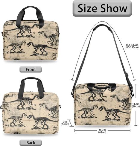 Cool Dinosaur Skeleton Laptop Bag 15.6 Inch Waterproof Laptop Sleeve Case with Shoulder Straps Computer Case Cover Slim Briefcase for Men and Women in Saudi Arabia
