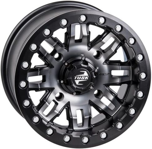 عجلة TuSK 4/137 Teton Beadlock 14x7 4.0 + 3.0 بندقية معدنية/أسود متوافقة مع Honda Pioneer 1000-5 2016-2024 in Saudi Arabia