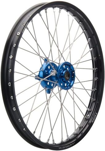 Tusk Impact Complete Wheel - Front 19 x 1.40 Black Rim/Silver Spoke/Blue Hub Compatible with Yamaha YZ85LW 2022-2025/YZ85 2002-2025 in Saudi Arabia